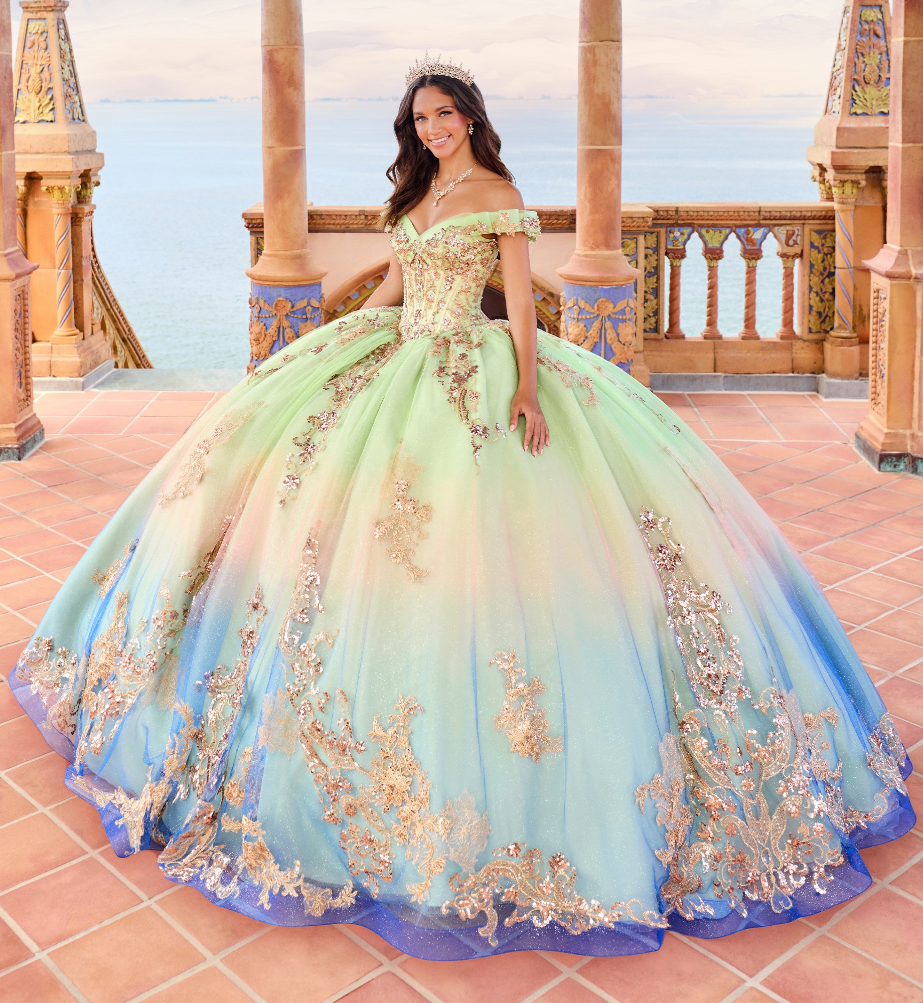 Aqua color quinceanera dresses best sale