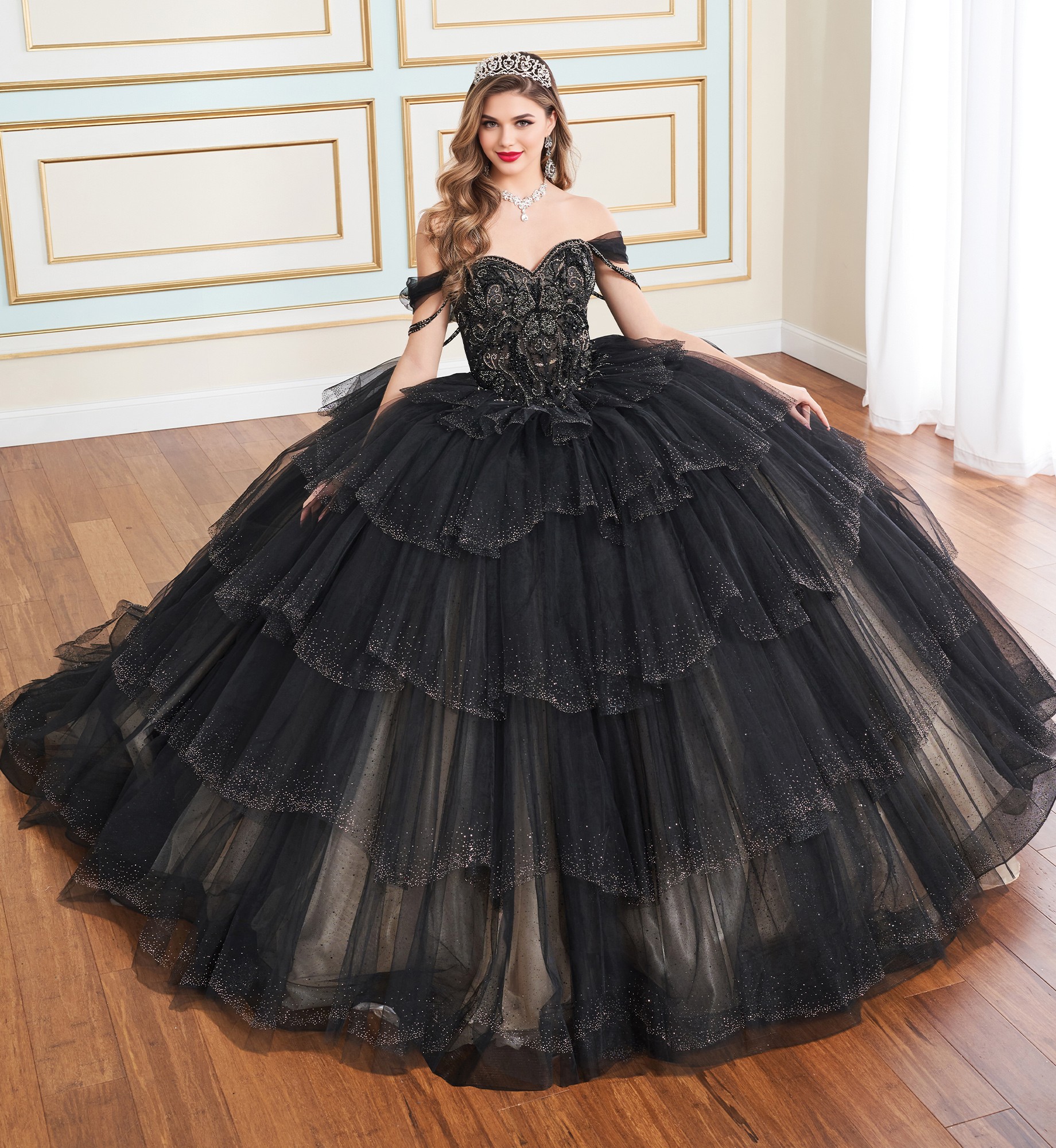 Quinceanera ruffle dress best sale