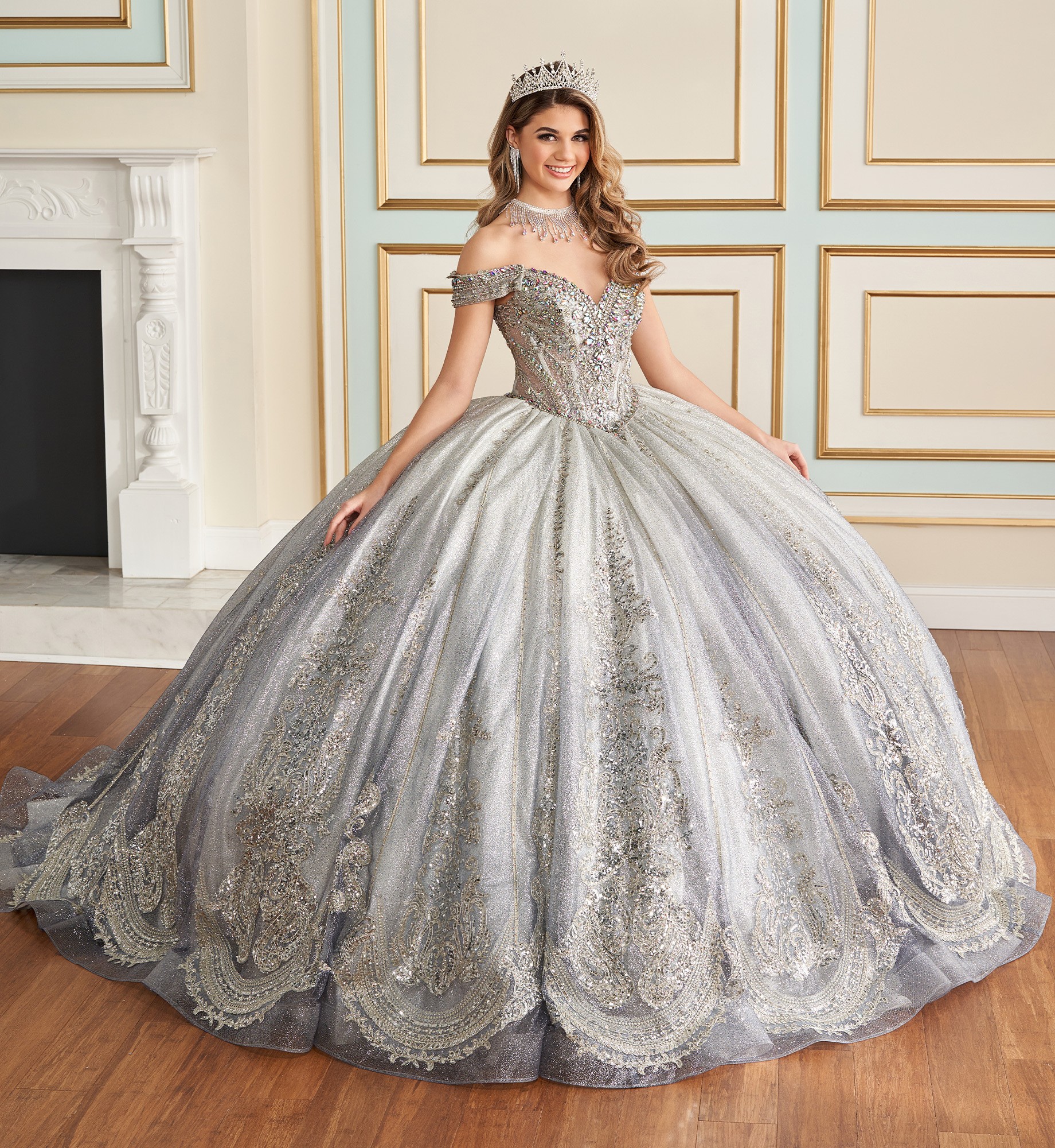 Silver Quinceanera Dresses | Princesa ...